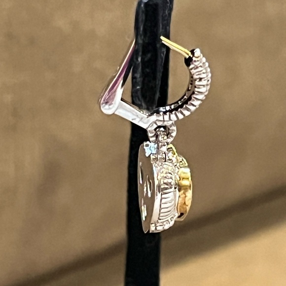 Judith Ripka JR TWO Collection *SINGLE EARRING* Sterling Gold Pink Quartz Heart - Picture 9 of 9